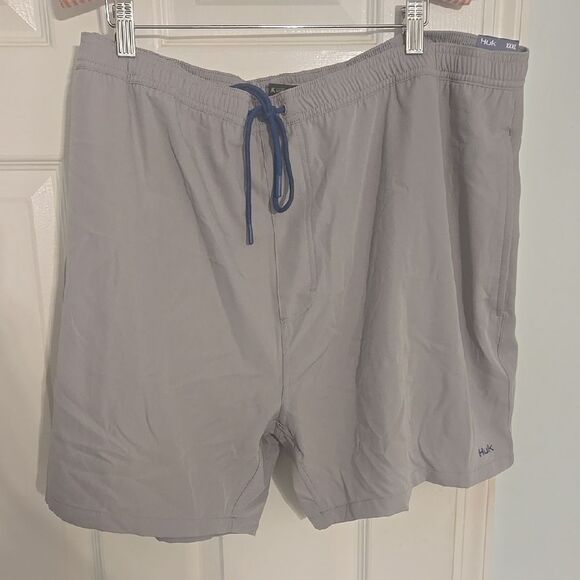 Huk Men's Gray Swim Shorts - Picture 1 of 7